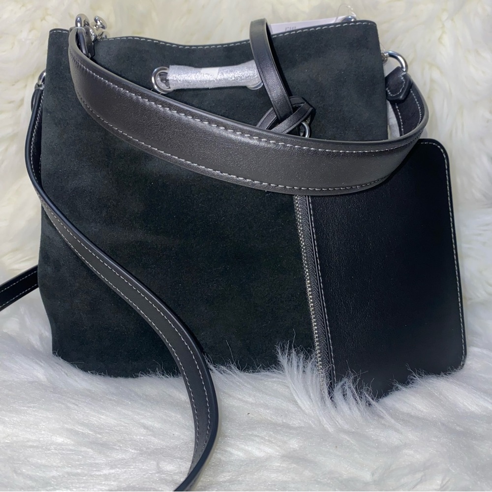Coach Rowan Bucket Bag With Cherry Charm New Suede purse - Picture 3 of 15